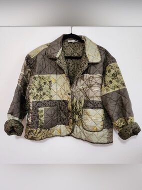 UNIF Quilted Jacket with Green and Cream Tones